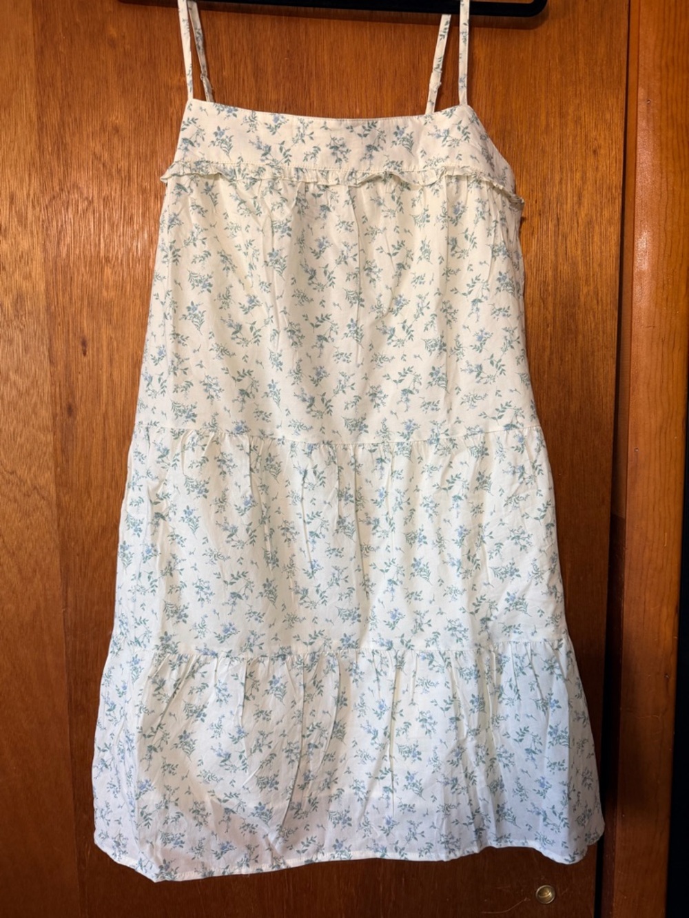 Gilli Cream Midi Dress with Blue Floral Print